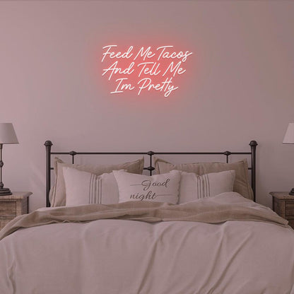 Light Blue Taco Love Compliments Led Neon Sign For Bedroom Wall Decor | Shineneon