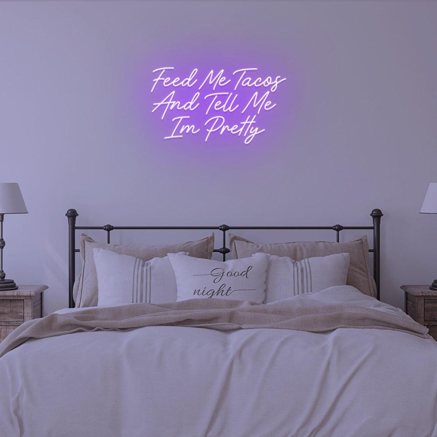 Light Blue Taco Love Compliments Led Neon Sign For Bedroom Wall Decor | Shineneon