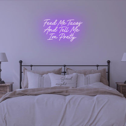 Light Blue Taco Love Compliments Led Neon Sign For Bedroom Wall Decor | Shineneon