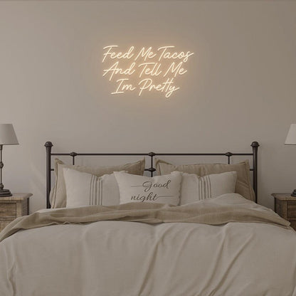 Light Blue Taco Love Compliments Led Neon Sign For Bedroom Wall Decor | Shineneon