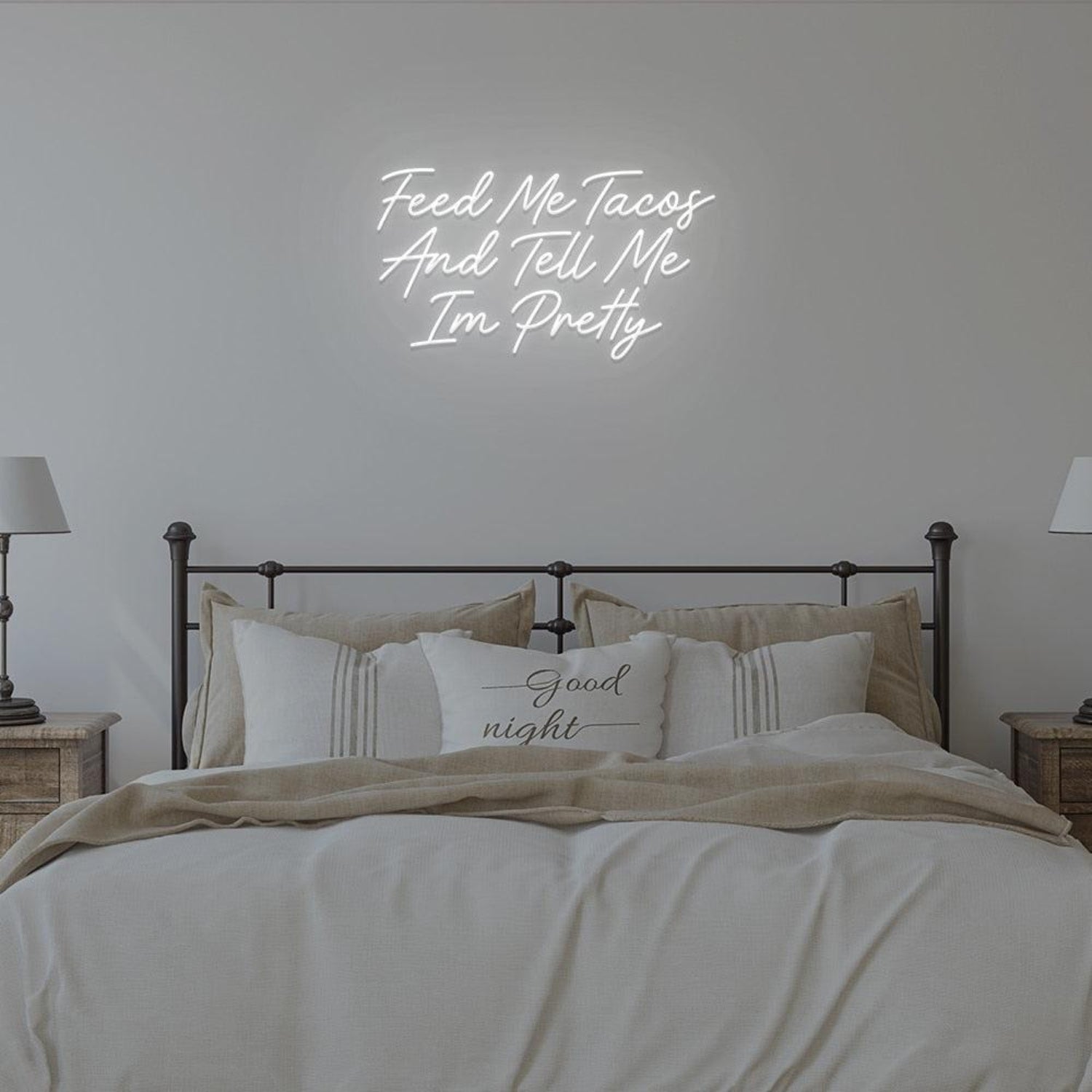 Light Blue Taco Love Compliments Led Neon Sign For Bedroom Wall Decor | Shineneon