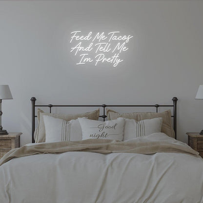 Light Blue Taco Love Compliments Led Neon Sign For Bedroom Wall Decor | Shineneon