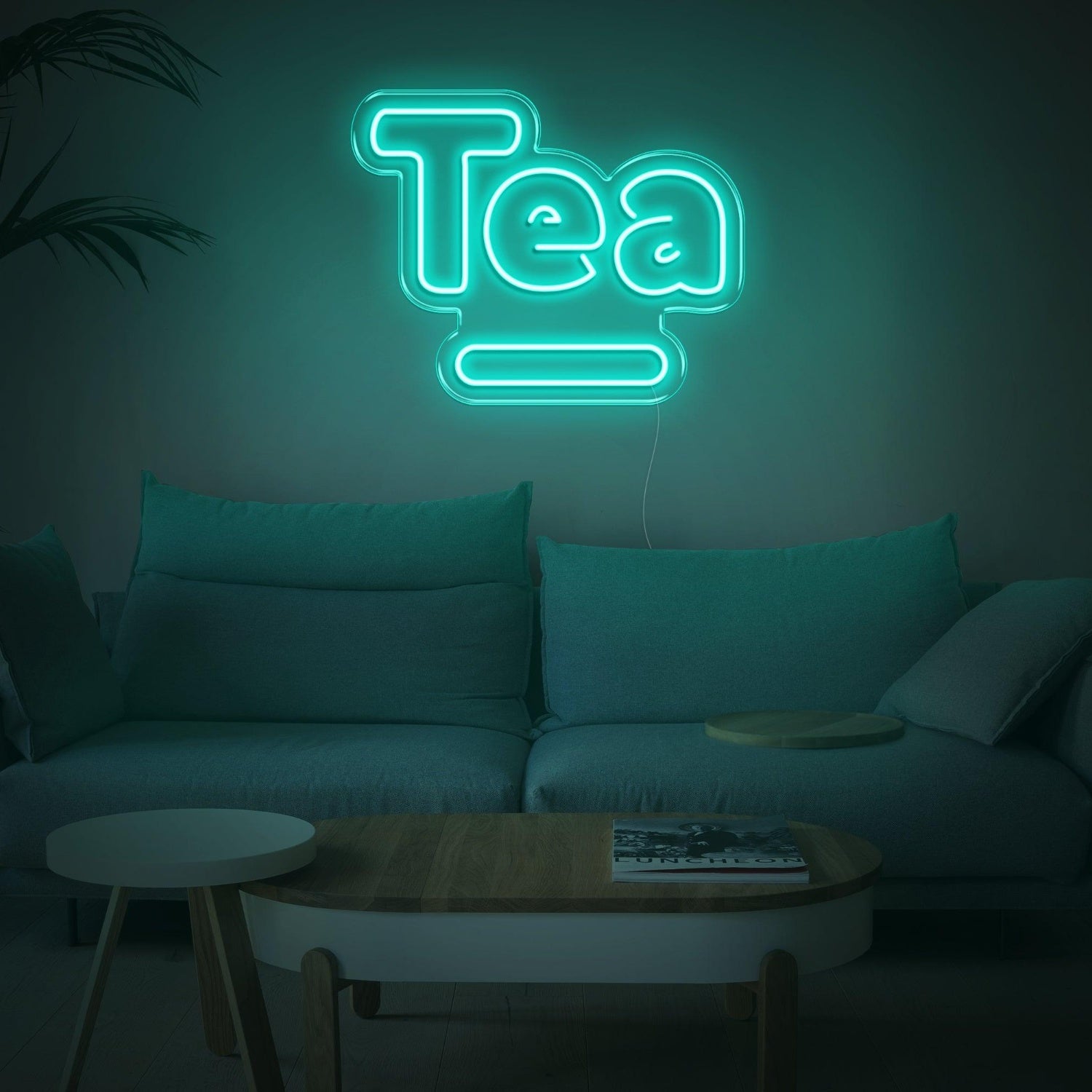 Light Blue Tea With Tray Led Neon Sign For Modern Home Decor | Shineneon
