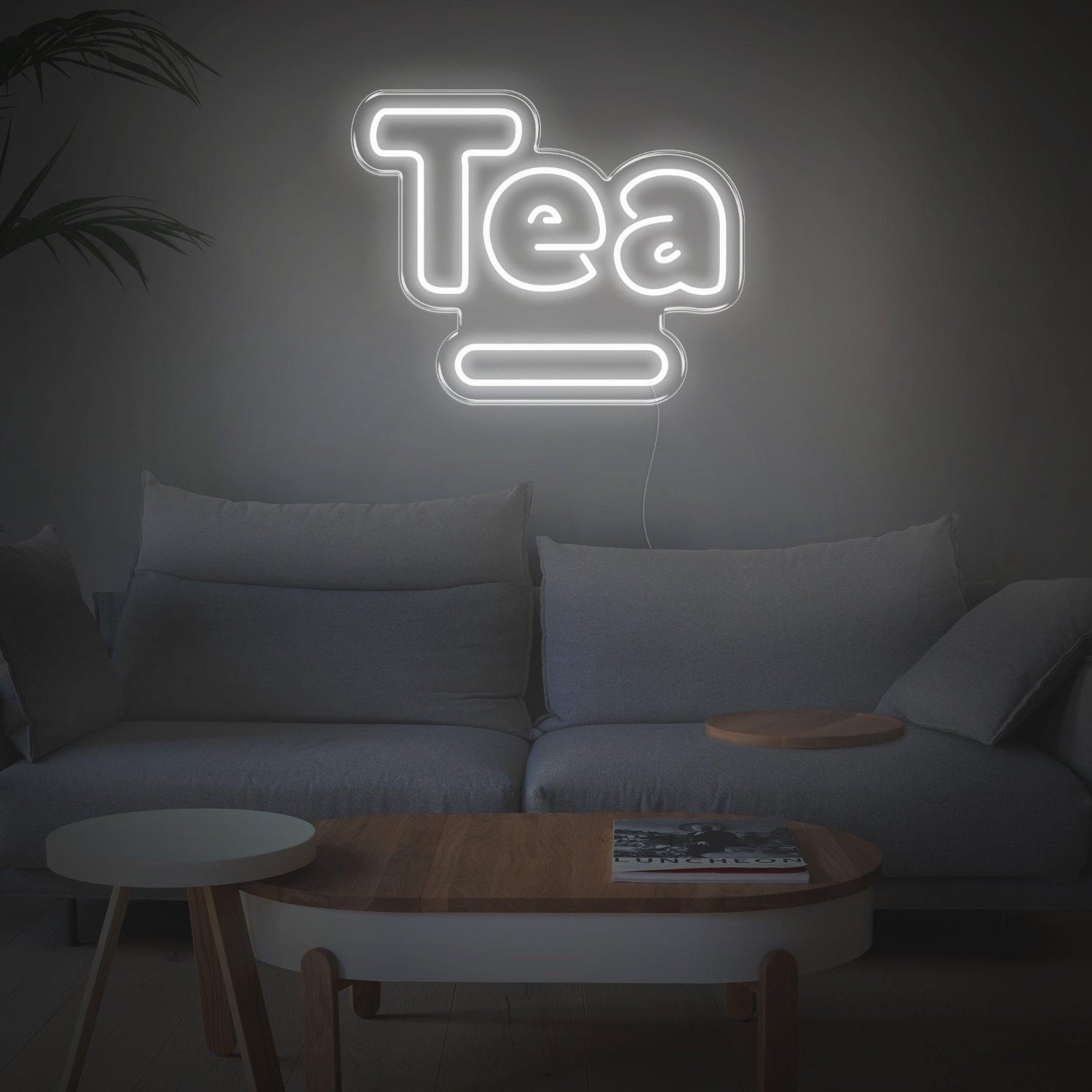 Light Blue Tea With Tray Led Neon Sign For Modern Home Decor | Shineneon