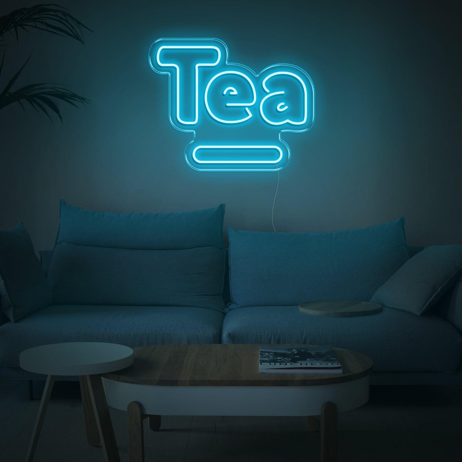 Light Blue Tea With Tray Led Neon Sign For Modern Home Decor | Shineneon