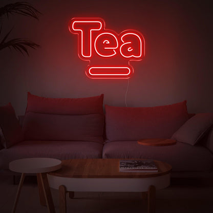 Light Blue Tea With Tray Led Neon Sign For Modern Home Decor | Shineneon
