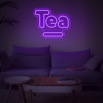Light Blue Tea With Tray Led Neon Sign For Modern Home Decor | Shineneon
