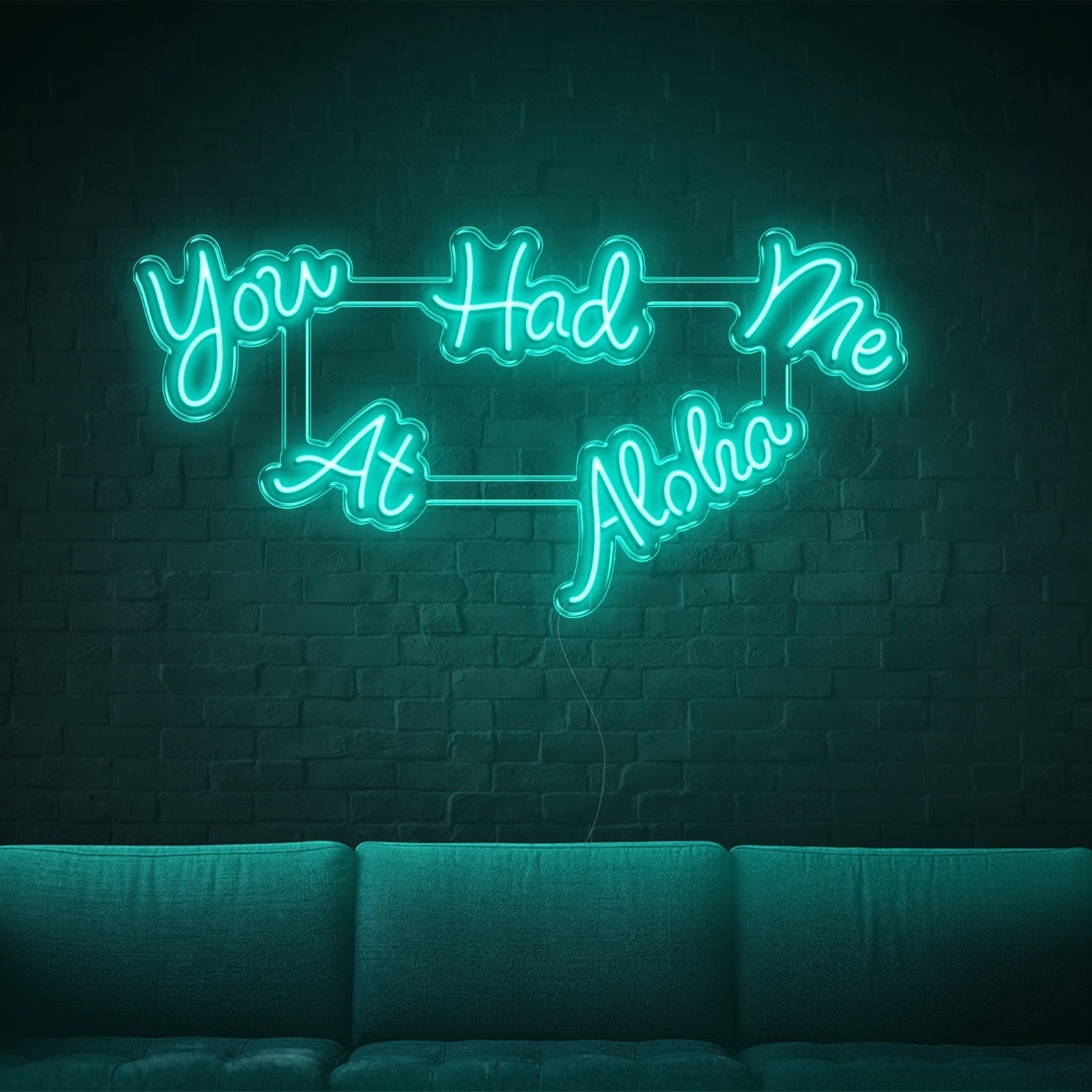 Light Blue You Had Me At Aloha Led Neon Sign For Modern Living Room Wall Art | Shineneon
