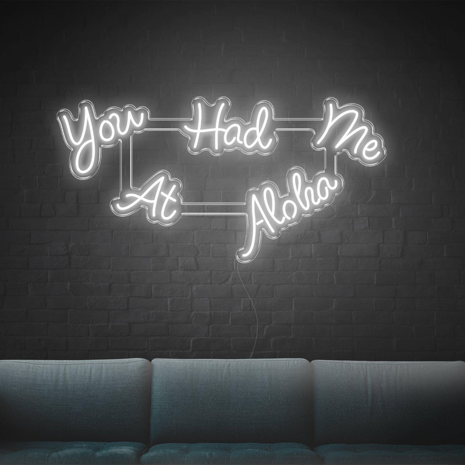 Light Blue You Had Me At Aloha Led Neon Sign For Modern Living Room Wall Art | Shineneon