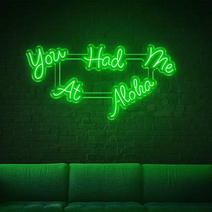 Light Blue You Had Me At Aloha Led Neon Sign For Modern Living Room Wall Art | Shineneon