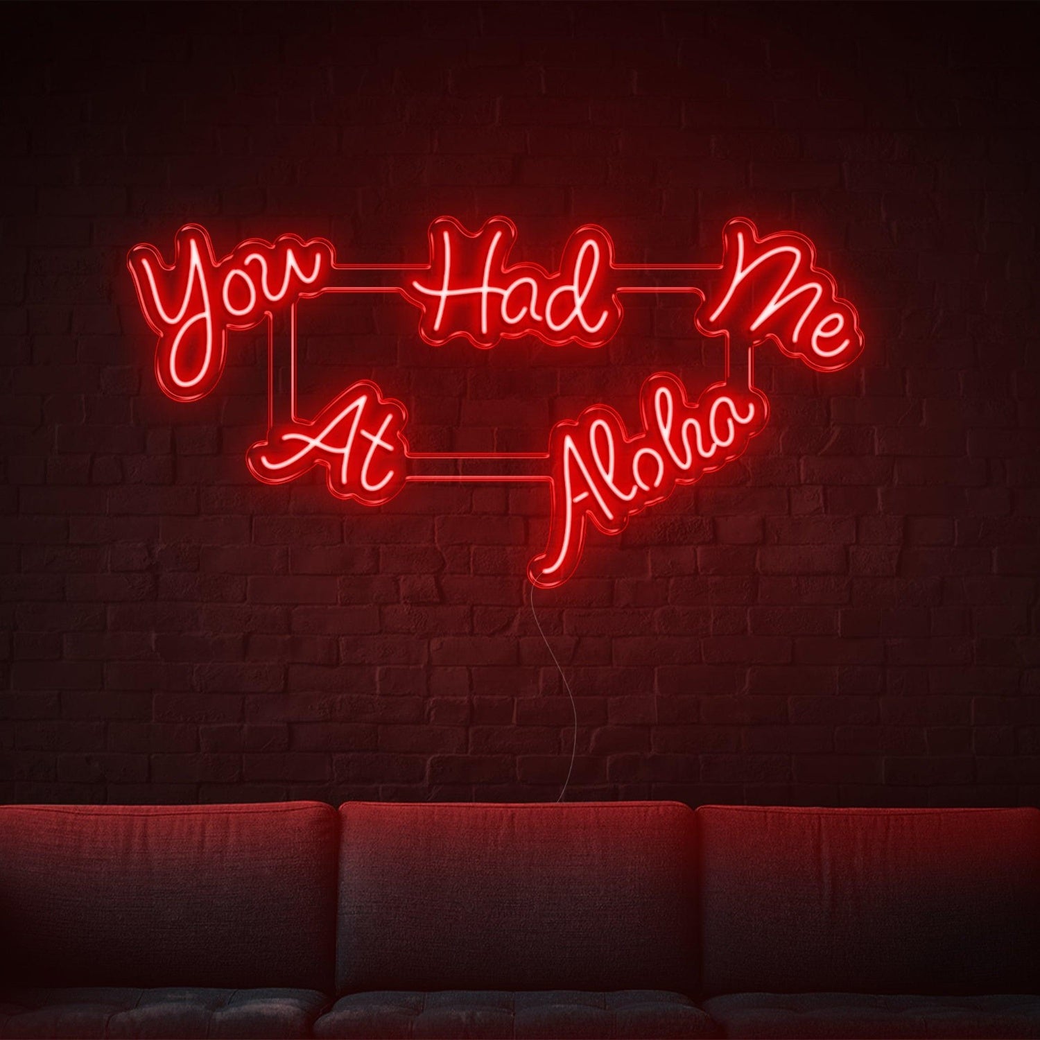 Light Blue You Had Me At Aloha Led Neon Sign For Modern Living Room Wall Art | Shineneon