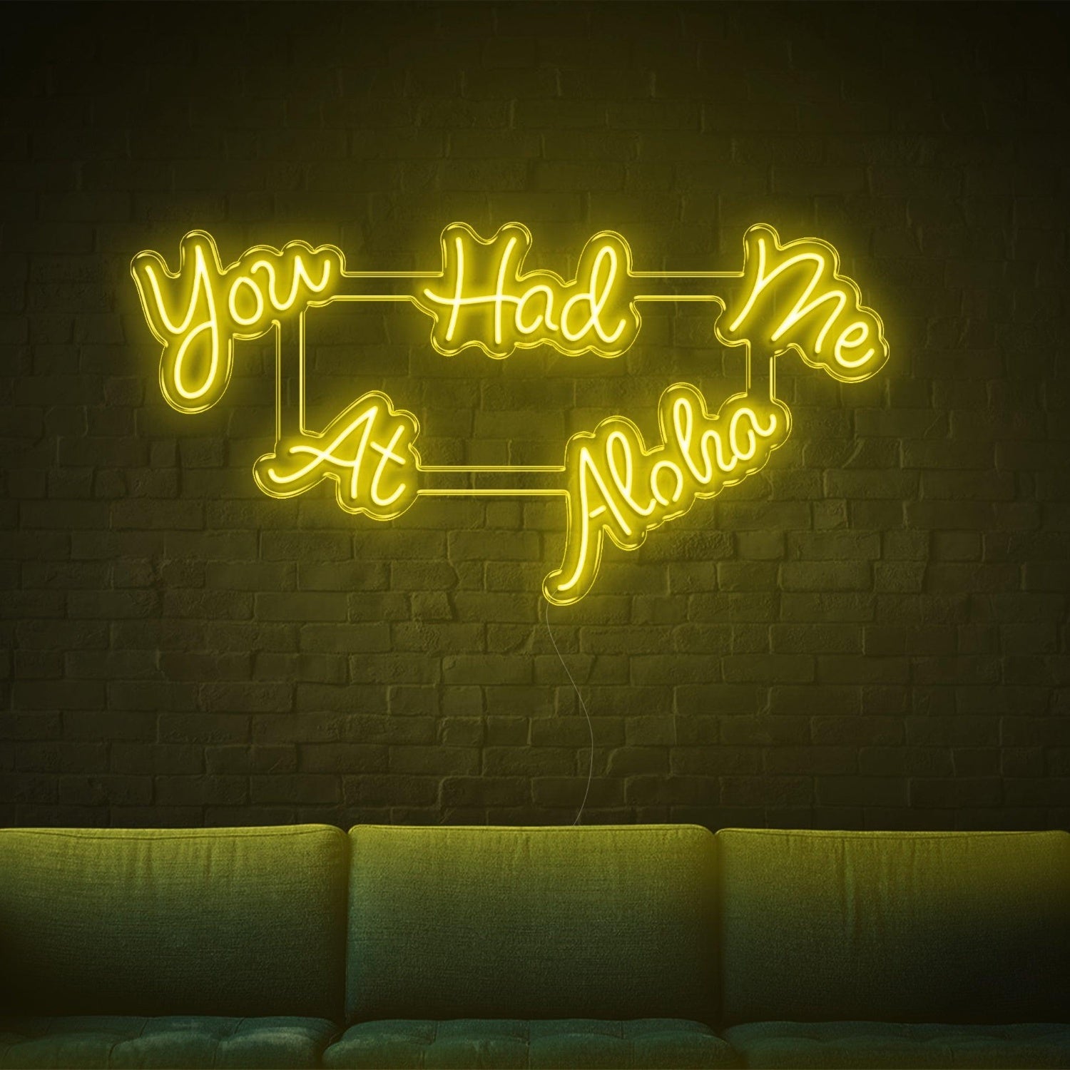 Light Blue You Had Me At Aloha Led Neon Sign For Modern Living Room Wall Art | Shineneon