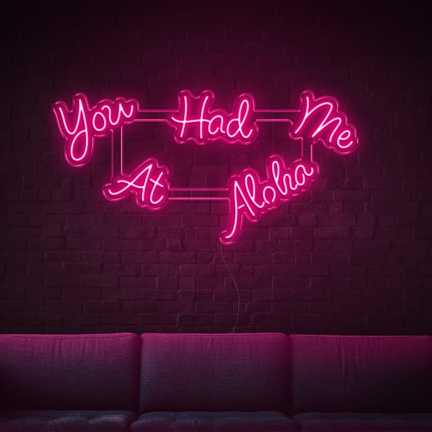 Light Blue You Had Me At Aloha Led Neon Sign For Modern Living Room Wall Art | Shineneon