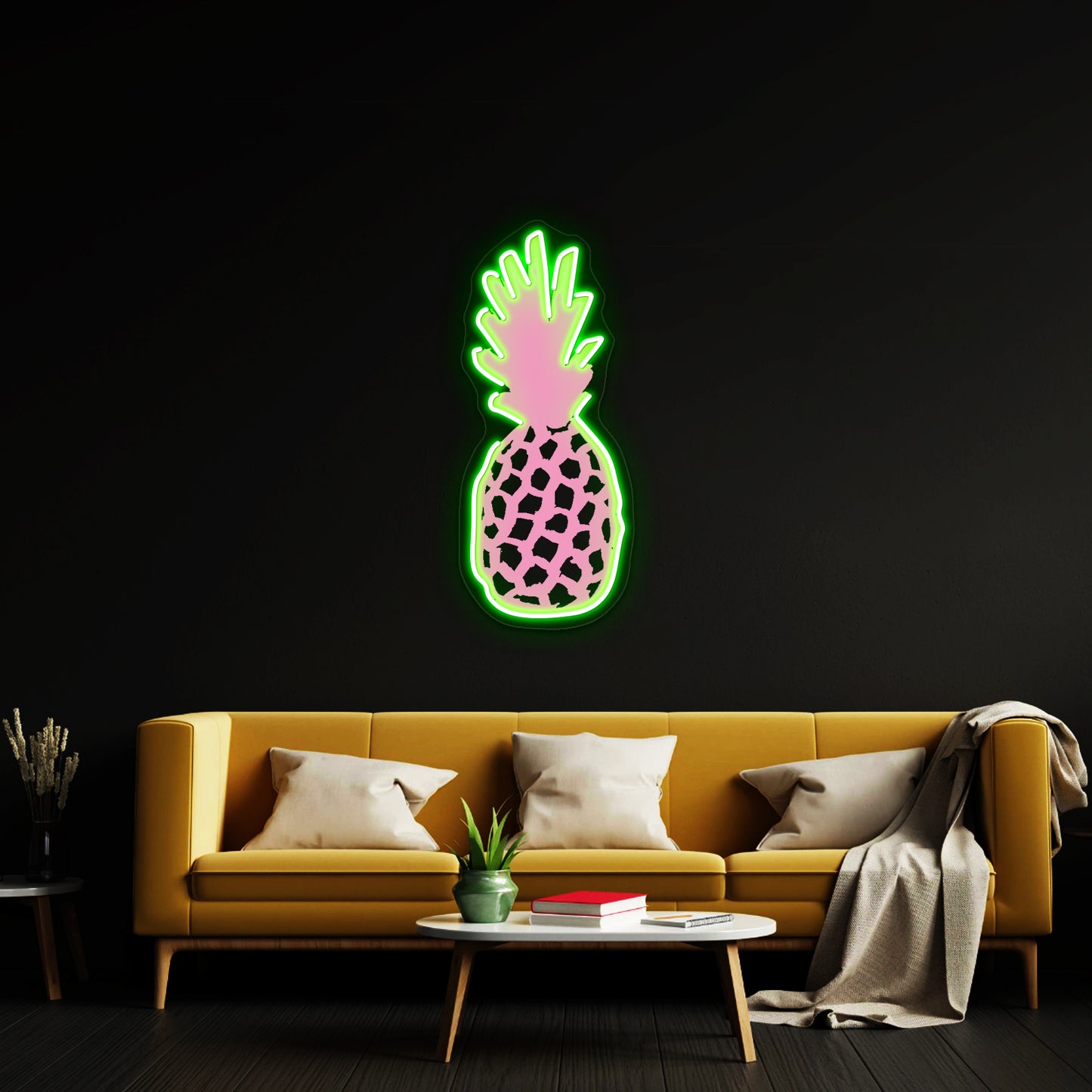 Light Pink Pineapple Artwork Led Neon