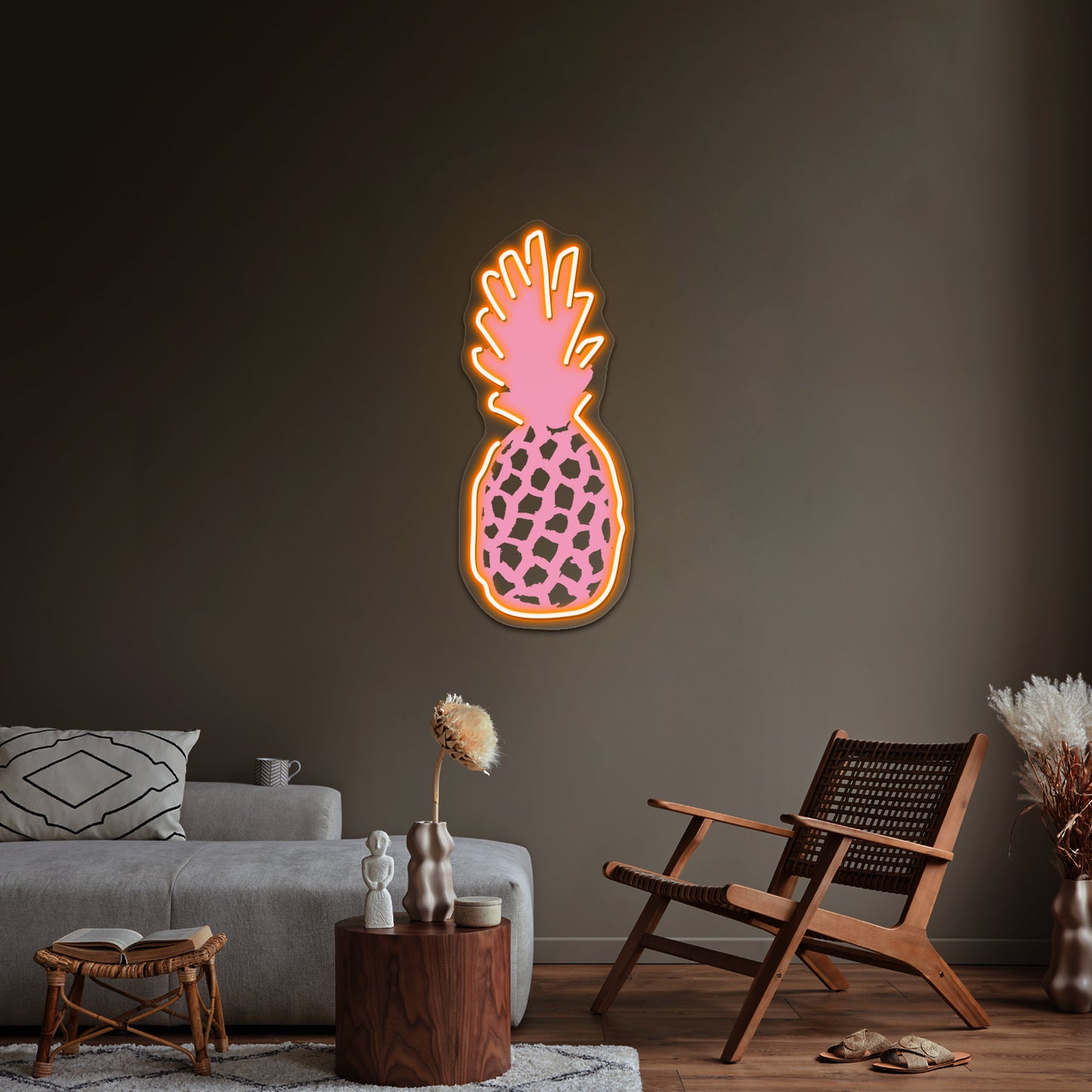 Light Pink Pineapple Artwork Led Neon