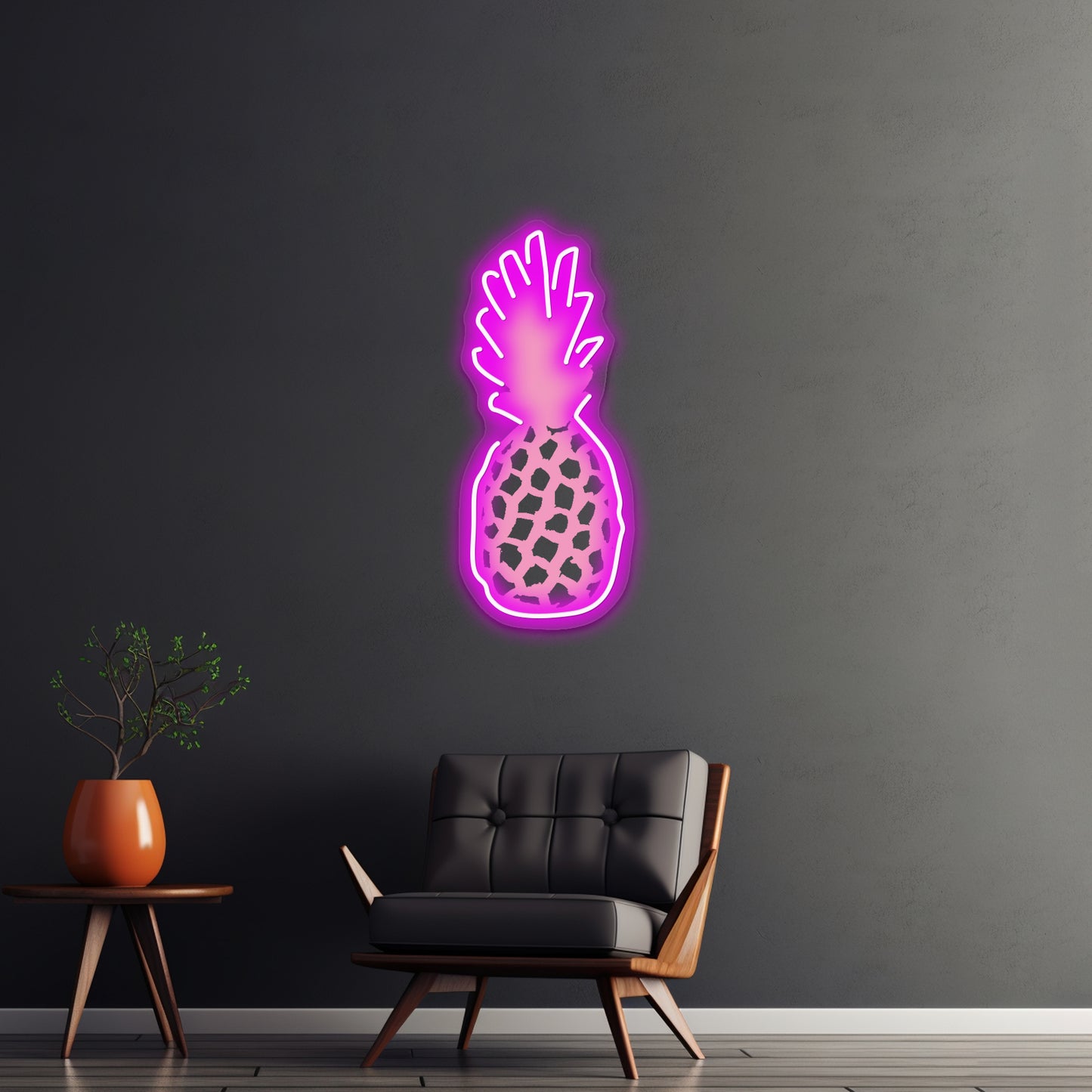 Light Pink Pineapple Artwork Led Neon