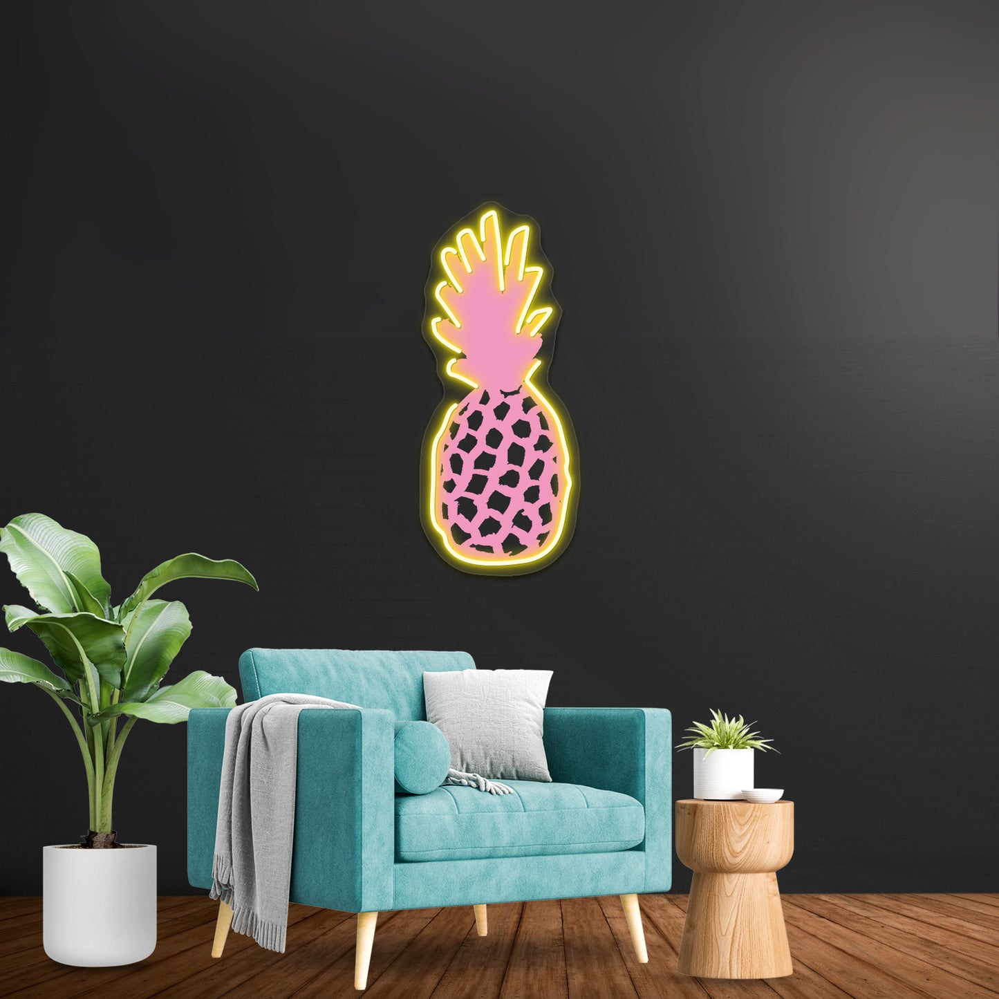 Light Pink Pineapple Artwork Led Neon