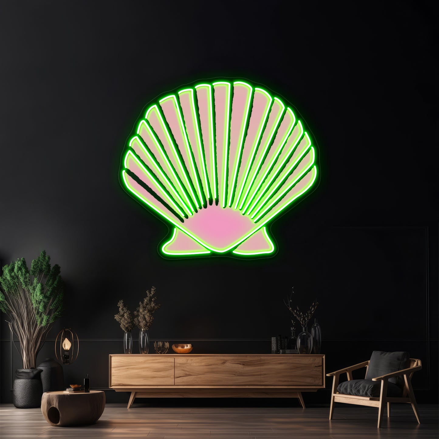 Light Pink Seashell Artwork Led Neon