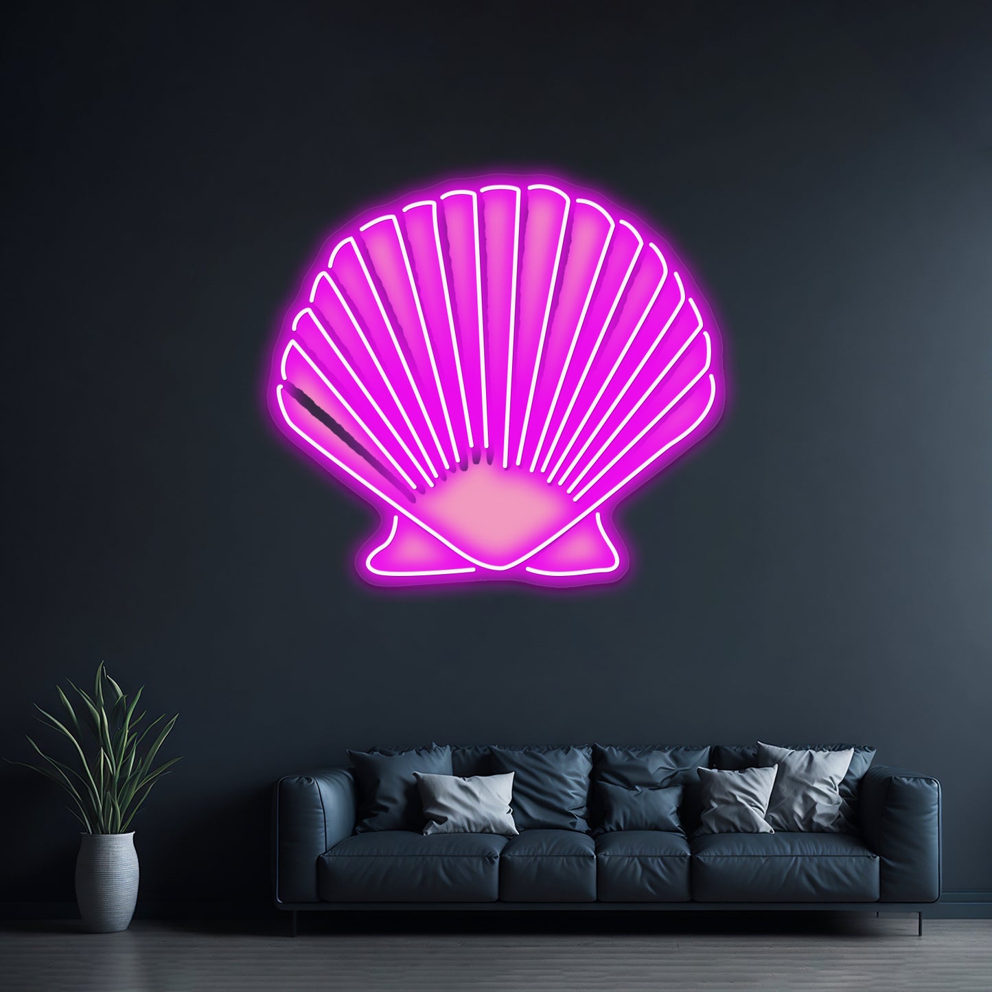 Light Pink Seashell Artwork Led Neon