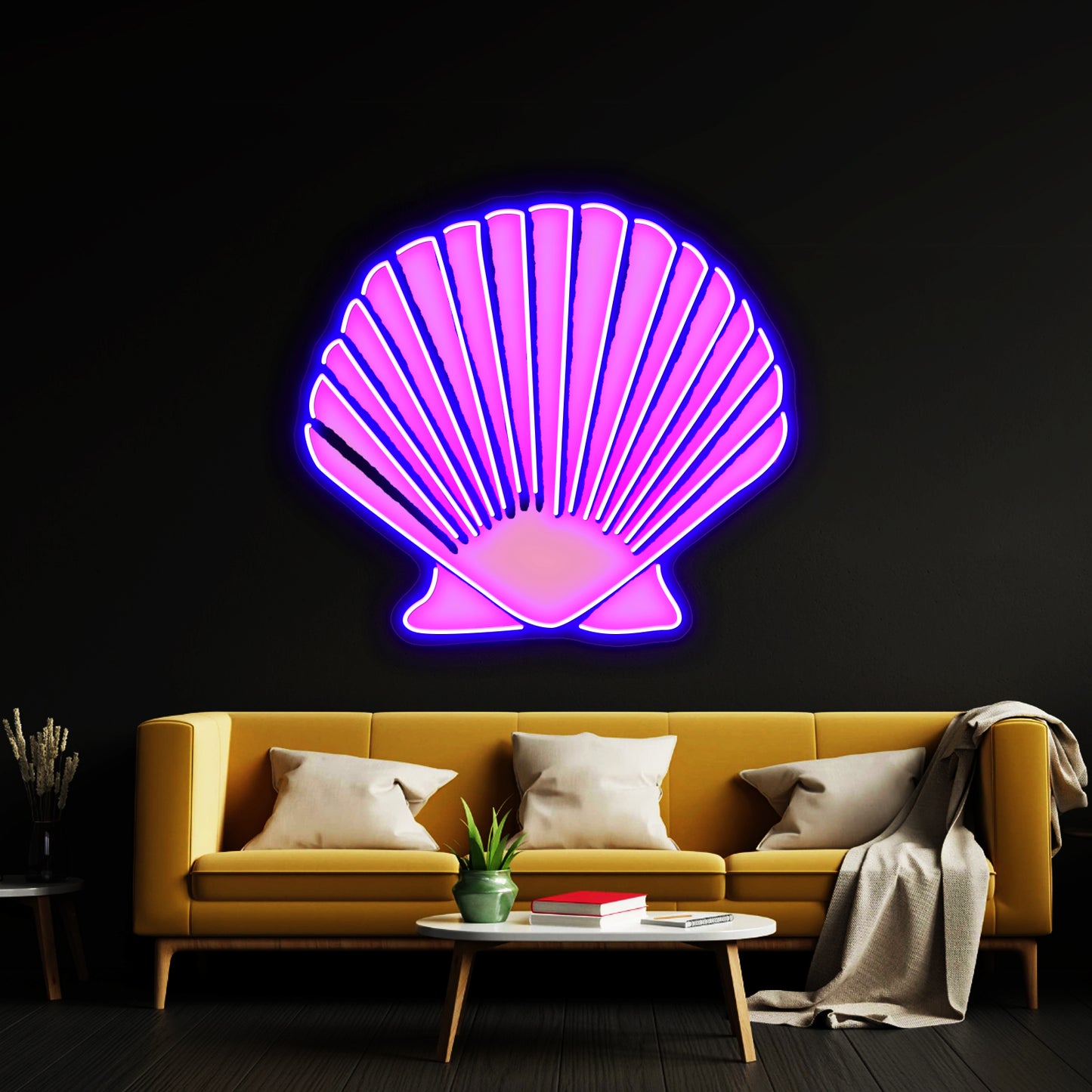 Light Pink Seashell Artwork Led Neon