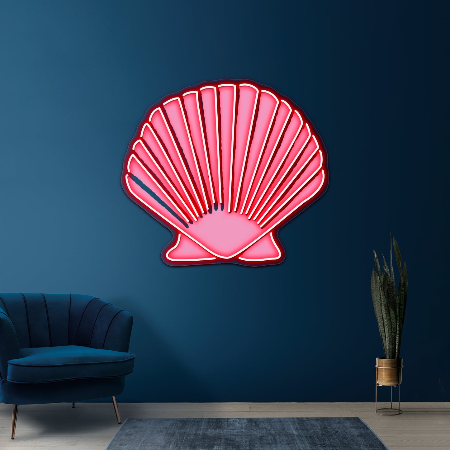 Light Pink Seashell Artwork Led Neon