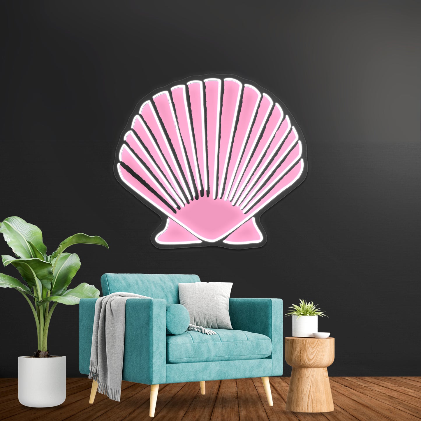 Light Pink Seashell Artwork Led Neon