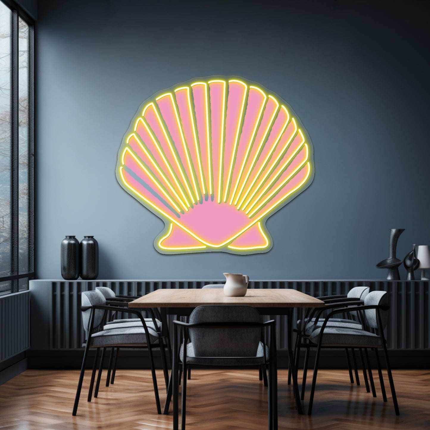 Light Pink Seashell Artwork Led Neon