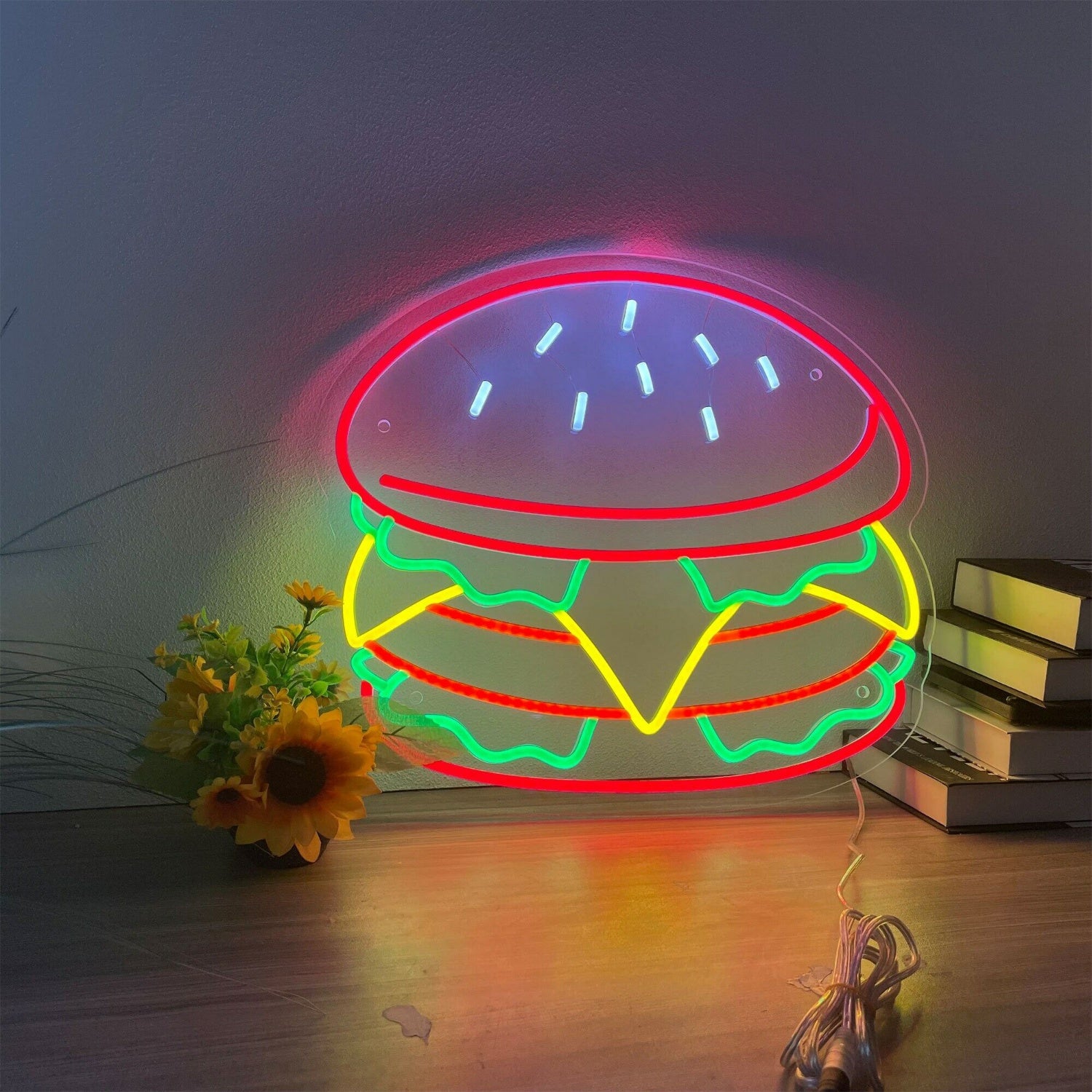 Light Up Your Bar Diner The Captivating Hamburger Led Neon Sign Wall Decor | Shineneon