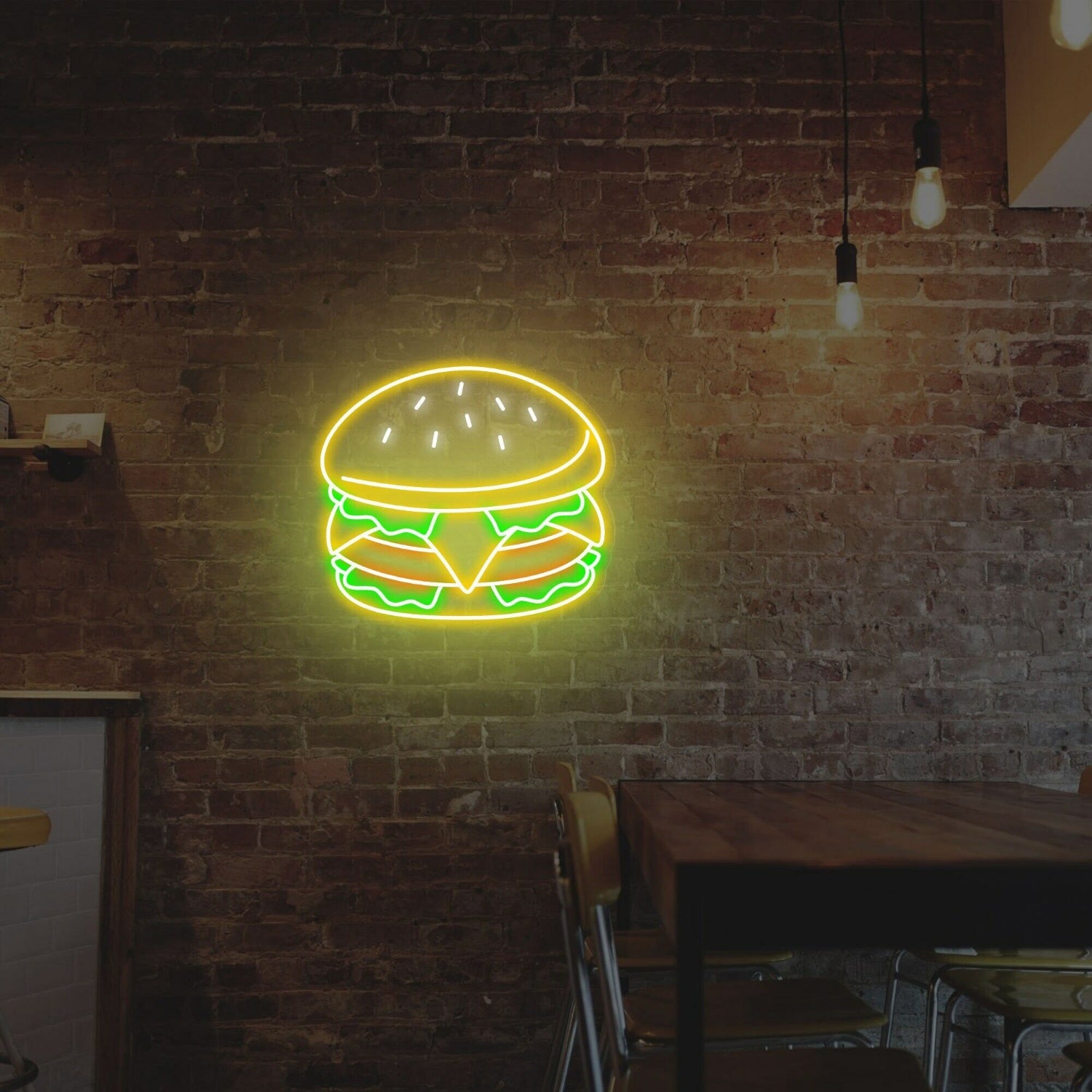 Light Up Your Bar Diner The Captivating Hamburger Led Neon Sign Wall Decor | Shineneon