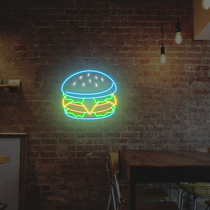 Light Up Your Bar Diner The Captivating Hamburger Led Neon Sign Wall Decor | Shineneon