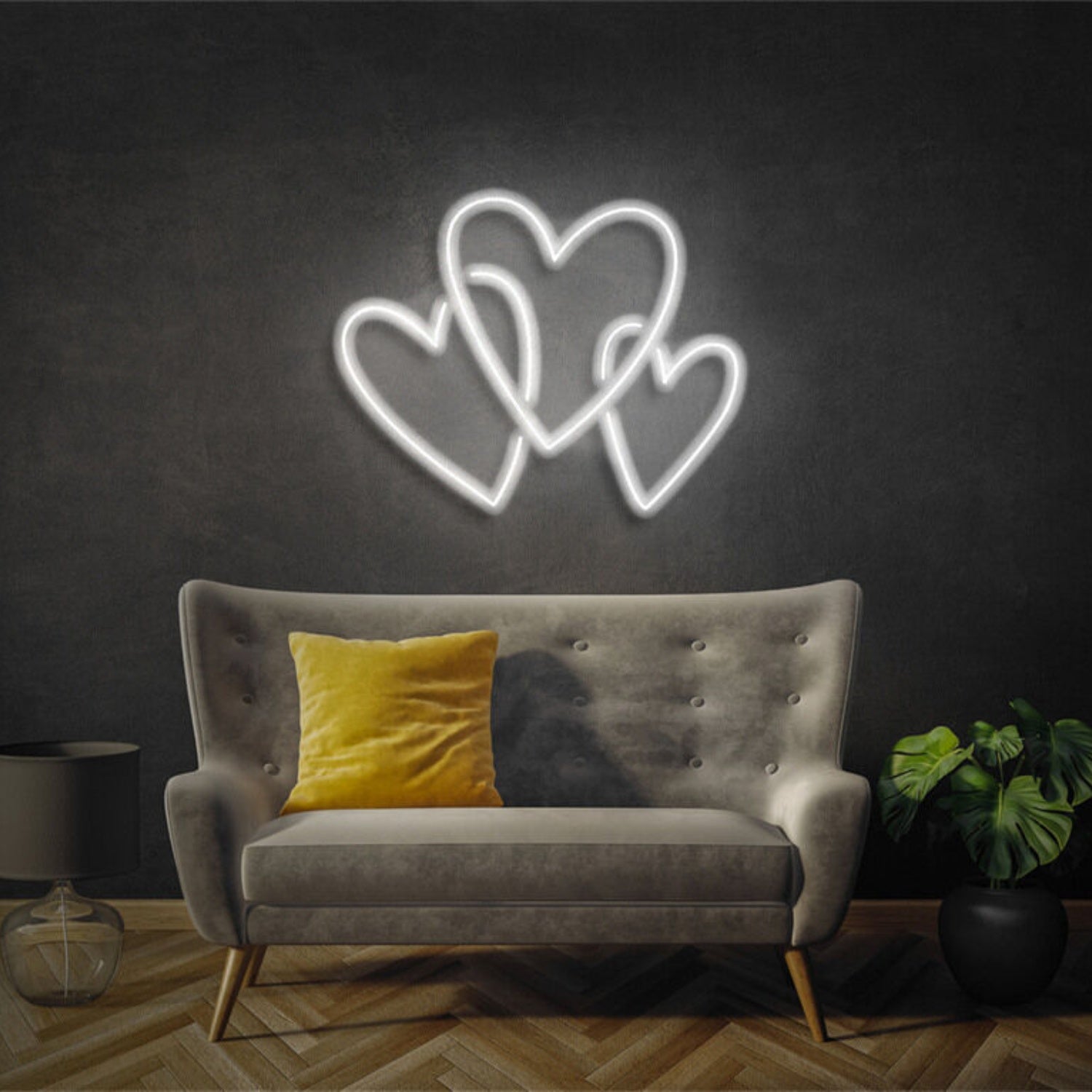 Light Up Your Special Moments Three Love Heart Led Neon Sign | Shineneon