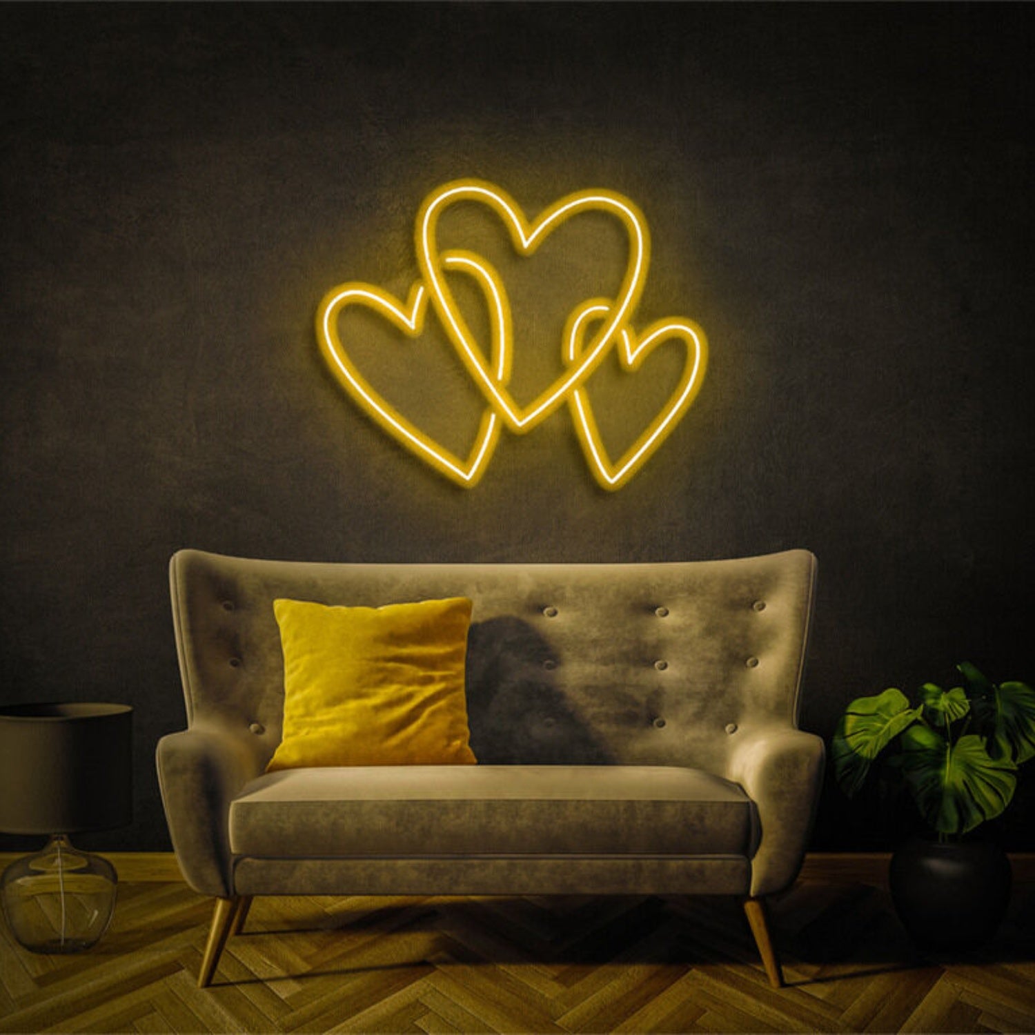 Light Up Your Special Moments Three Love Heart Led Neon Sign | Shineneon