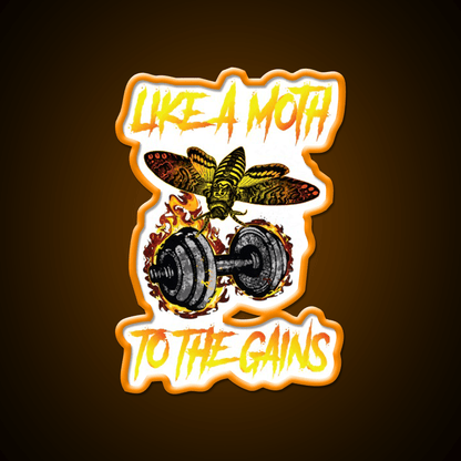 Like A Moth To The Gains Gym Fitness Led Neon Sign Rgb Color - Shineneon