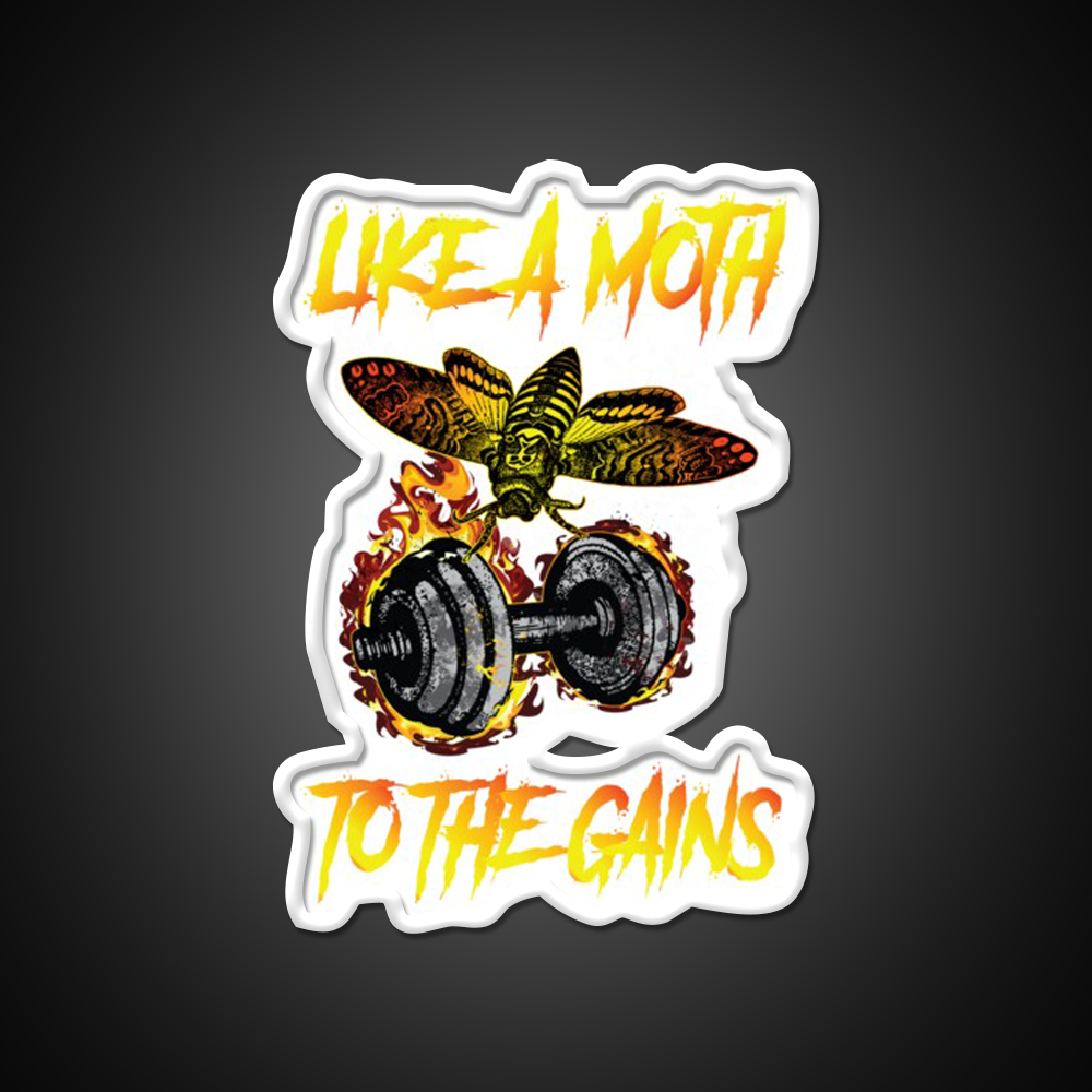 Like A Moth To The Gains Gym Fitness Led Neon Sign Rgb Color - LED neon sign view 11