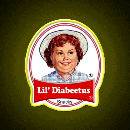 Lil Diabeetus Snack Food Led Neon Sign Rgb Color - Custom LED neon sign front view