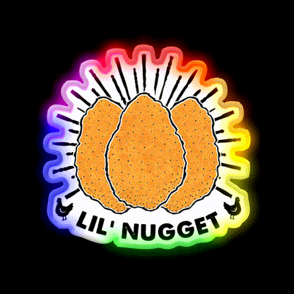 Lil Nugget Snack Food Led Neon Sign Rgb Color - LED neon sign close-up detail
