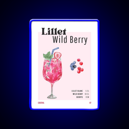 Lillet Wild Berry Cocktail Bar Decor Led Neon Sign Rgb Color - Shineneon