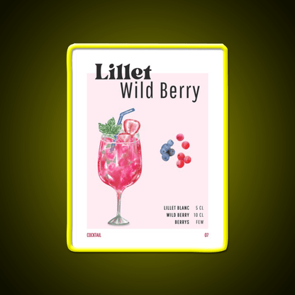Lillet Wild Berry Cocktail Bar Decor Led Neon Sign Rgb Color - Shineneon
