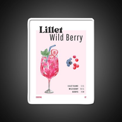 Lillet Wild Berry Cocktail Bar Decor Led Neon Sign Rgb Color - Shineneon