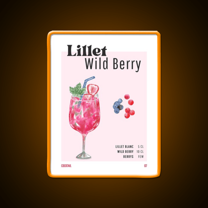 Lillet Wild Berry Cocktail Bar Decor Led Neon Sign Rgb Color - Shineneon