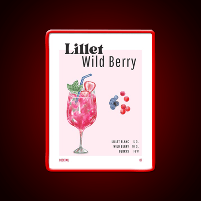 Lillet Wild Berry Cocktail Bar Decor Led Neon Sign Rgb Color - Shineneon