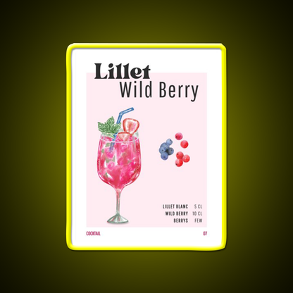 Lillet Wild Berry Cocktail Bar Decor Led Neon Sign Rgb Color - LED neon sign view 7