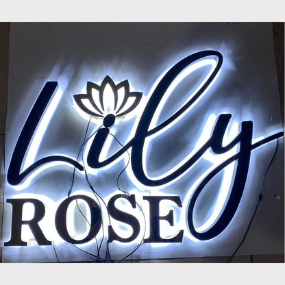Lily Rose 3D Backlit Channel Letters Led Light Sign - Shineneon