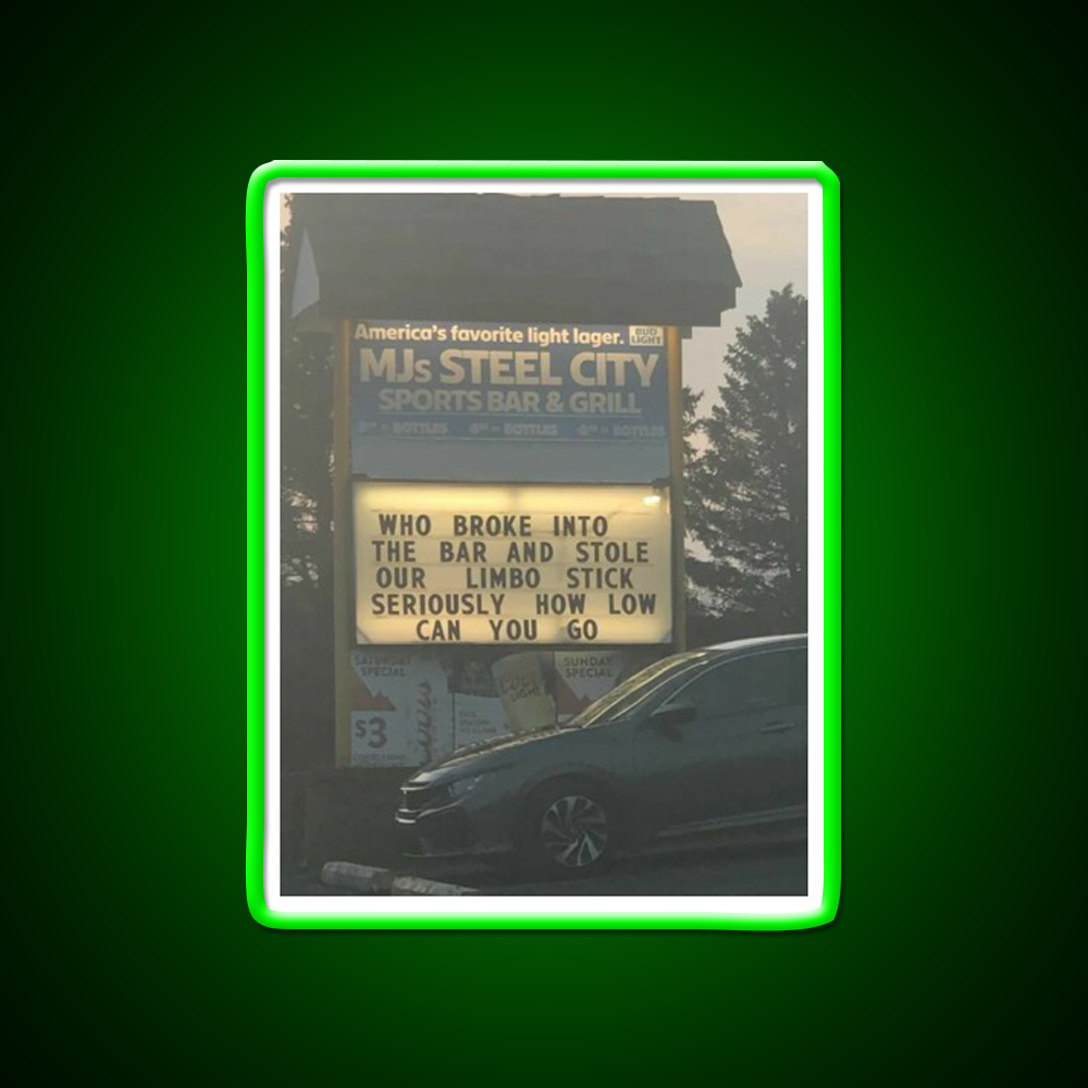 Limbo Stick Man Cave Bar Led Neon Sign Rgb Color