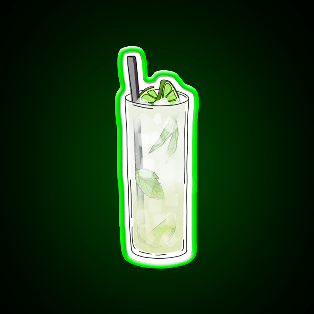 Lime Mint Mojito Cocktail Drink Cocktail Bar Decor Led Neon Sign Rgb Color - Shineneon
