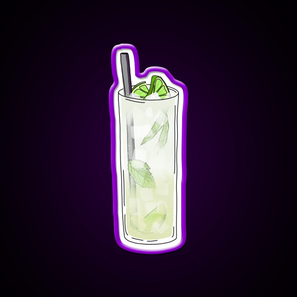 Lime Mint Mojito Cocktail Drink Cocktail Bar Decor Led Neon Sign Rgb Color - Shineneon