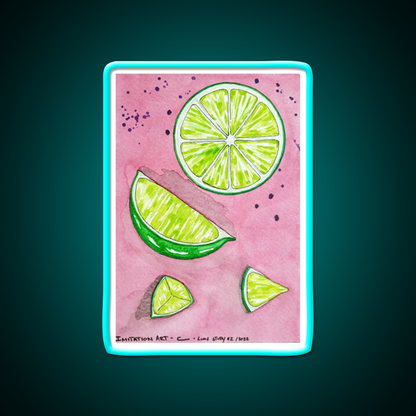 Lime Study 2 Snack Food Led Neon Sign Rgb Color