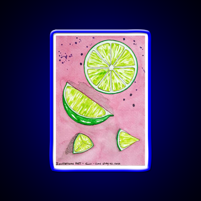 Lime Study 2 Snack Food Led Neon Sign Rgb Color