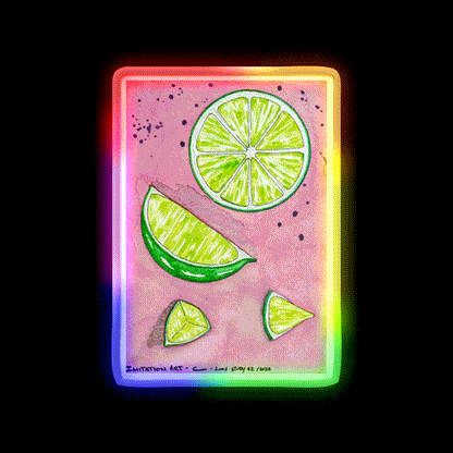 Lime Study 2 Snack Food Led Neon Sign Rgb Color