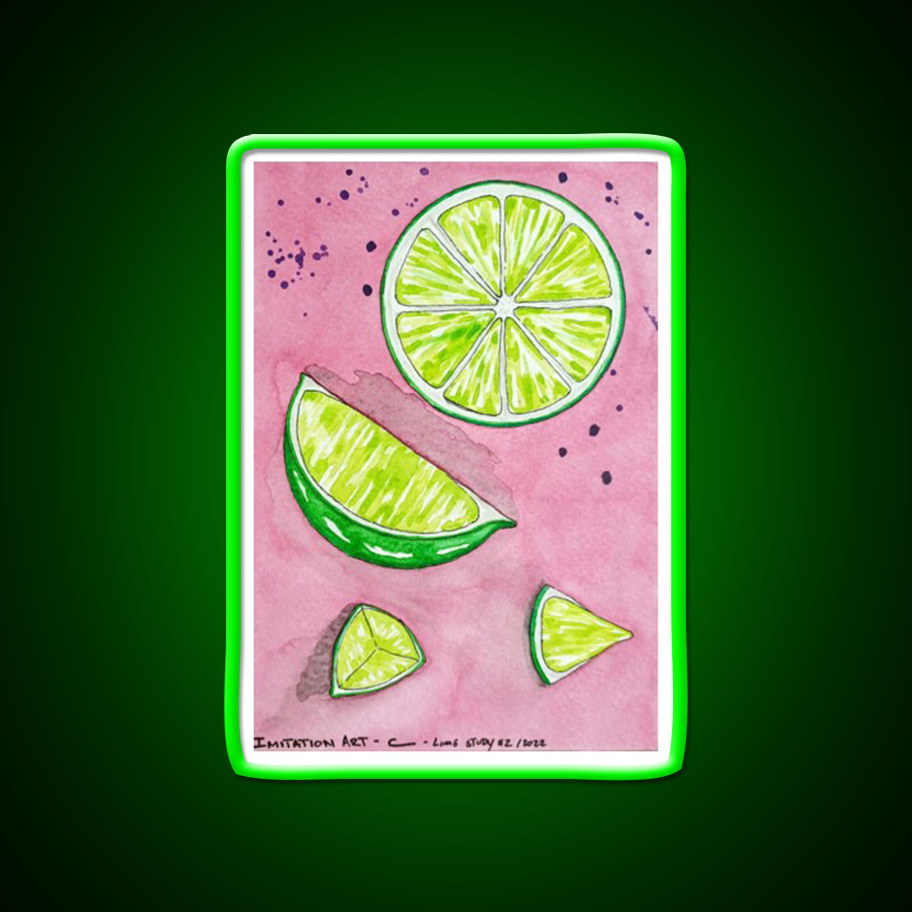 Lime Study 2 Snack Food Led Neon Sign Rgb Color